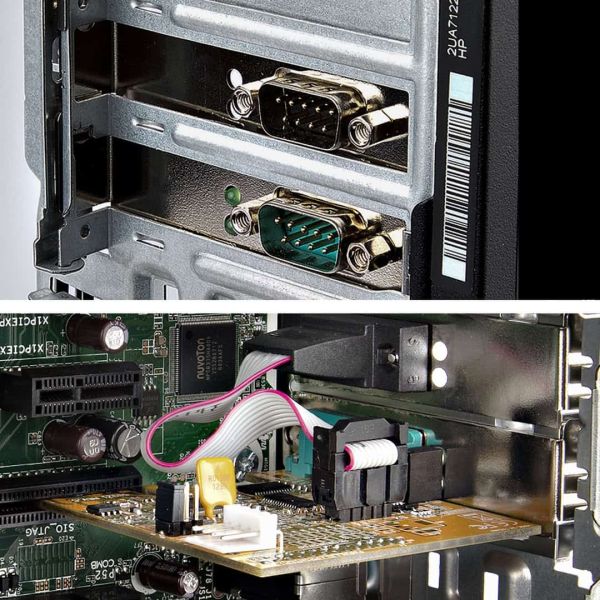 StarTech.com 2-Port PCI Express Seriële Interface Kaart, Dual Port PCIe naar RS232 (DB9) Seriële Kaart, 16C1050 UART, Low/Full Profile Beugels, COM Retentie, Voor Windows/Linux (21050-PC-SERIAL-LP)