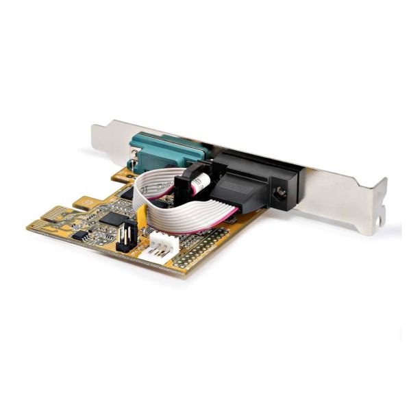 StarTech.com 2-Port PCI Express Seriële Interface Kaart, Dual Port PCIe naar RS232 (DB9) Seriële Kaart, 16C1050 UART, Low/Full Profile Beugels, COM Retentie, Voor Windows/Linux (21050-PC-SERIAL-LP)