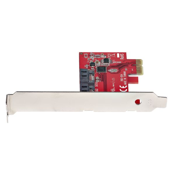 StarTech.com SATA PCIe Kaart, 2 Port PCIe SATA Uitbreidingskaart, 6Gbps, Full/Low Profile, PCI Express naar SATA Adapter/Controller, ASM1061 Non-Raid, PCIe naar SATA Converter (2P6G-PCIE-SATA-CARD)