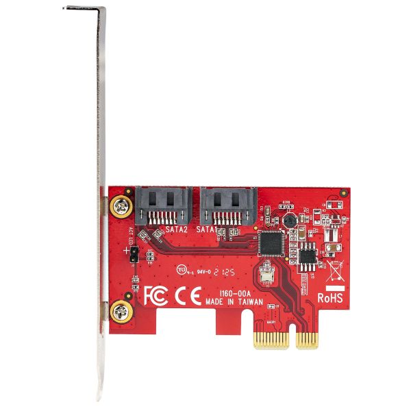 StarTech.com SATA PCIe Kaart, 2 Port PCIe SATA Uitbreidingskaart, 6Gbps, Full/Low Profile, PCI Express naar SATA Adapter/Controller, ASM1061 Non-Raid, PCIe naar SATA Converter (2P6G-PCIE-SATA-CARD)