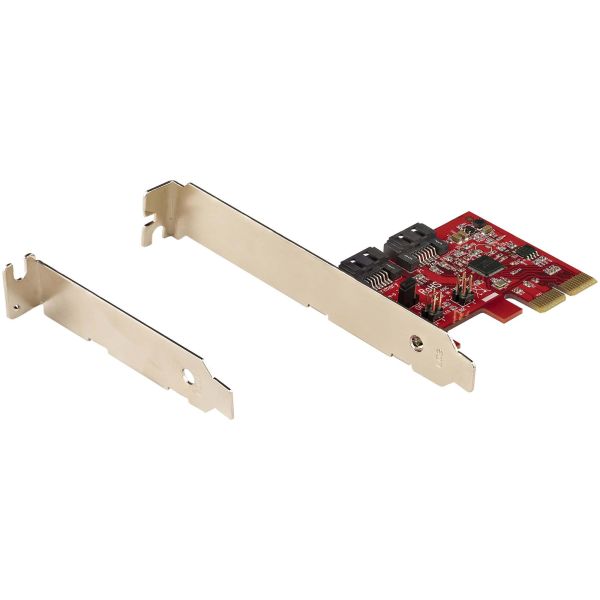 StarTech.com SATA PCIe Kaart - 2 Port PCIe SATA Uitbreidingskaart - 6Gbps - Full/Low Profile - PCI Express naar SATA Adapter/Controller - ASM1062R SATA RAID - PCIe naar SATA Converter (2P6GR-PCIE-SATA-CARD)