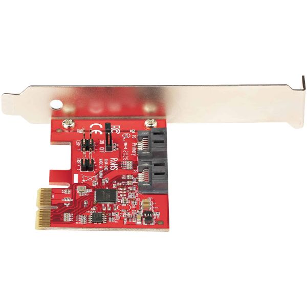 StarTech.com SATA PCIe Kaart - 2 Port PCIe SATA Uitbreidingskaart - 6Gbps - Full/Low Profile - PCI Express naar SATA Adapter/Controller - ASM1062R SATA RAID - PCIe naar SATA Converter (2P6GR-PCIE-SATA-CARD)