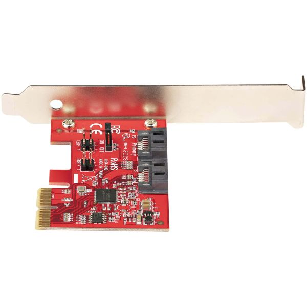 StarTech.com SATA PCIe Kaart - 2 Port PCIe SATA Uitbreidingskaart - 6Gbps - Full/Low Profile - PCI Express naar SATA Adapter/Controller - ASM1062R SATA RAID - PCIe naar SATA Converter (2P6GR-PCIE-SATA-CARD) StarTech.com SATA PCIe Kaart - 2 Port PCIe SATA Uitbreidingskaart - 6Gbps - Full/Low Profile - PCI Express naar SATA Adapter/Controller - ASM1062R SATA RAID - PCIe naar SATA Converter (2P6GR-PCIE-SATA-CARD)