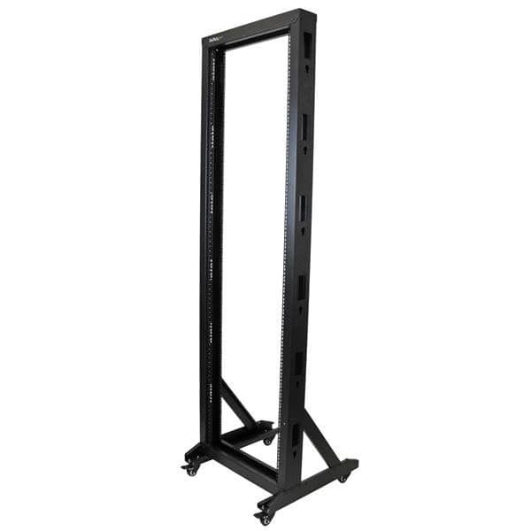 StarTech.com 42U 2-Post Open Frame Server Rack, 19in Mobiel IT Rack met 300kg Draagkracht, Vrijstaand Netwerk Rack (2POSTRACK42)