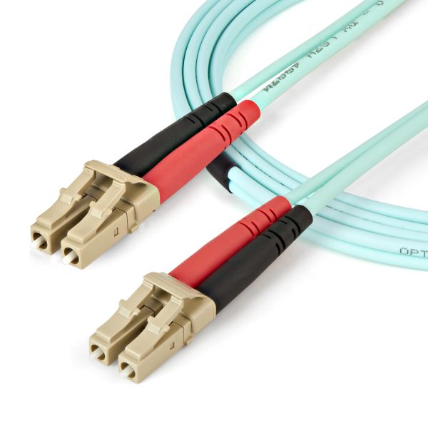 StarTech.com 5m LC/UPC naar LC/UPC OM4 Multimode Glasvezel Netwerkkabel, 50/125µm LOMMF/VCSEL Zipcord Fiber, 100G Netwerken, Low Insertion Loss, LSZH Fiber Patch Kabel (450FBLCLC5)