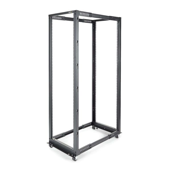 StarTech.com 42U 4-Post Server Rack, 19in Open Frame Rack met 101cm Montagediepte en 600kg Draagkracht, Mobiel of Vrijstaand IT Rack (4POSTRACK42)