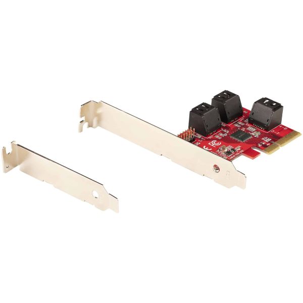 StarTech.com SATA PCIe Kaart, 6 Port PCIe SATA Uitbreidingskaart, 6Gbps, Low Profile Bracket, Stacked SATA Connectors, ASM1166 Non-Raid, PCI Express naar SATA Converter (6P6G-PCIE-SATA-CARD)