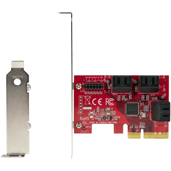 StarTech.com SATA PCIe Kaart, 6 Port PCIe SATA Uitbreidingskaart, 6Gbps, Low Profile Bracket, Stacked SATA Connectors, ASM1166 Non-Raid, PCI Express naar SATA Converter (6P6G-PCIE-SATA-CARD)