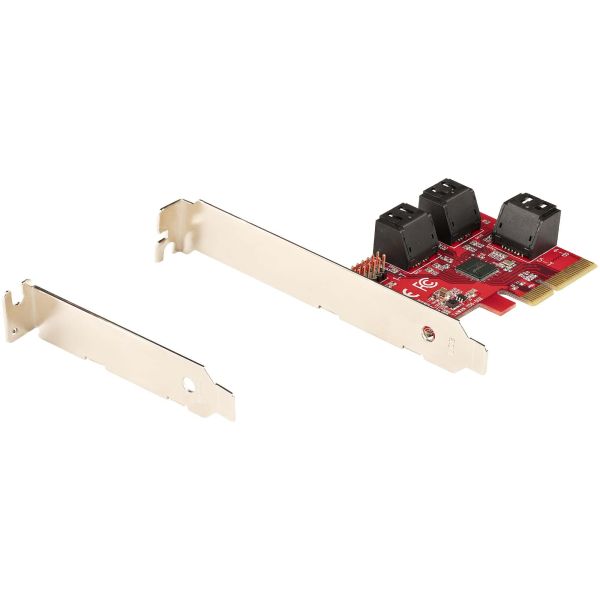 StarTech.com SATA PCIe Kaart, 6 Port PCIe SATA Uitbreidingskaart, 6Gbps, Low Profile Bracket, Stacked SATA Connectors, ASM1166 Non-Raid, PCI Express naar SATA Converter (6P6G-PCIE-SATA-CARD)