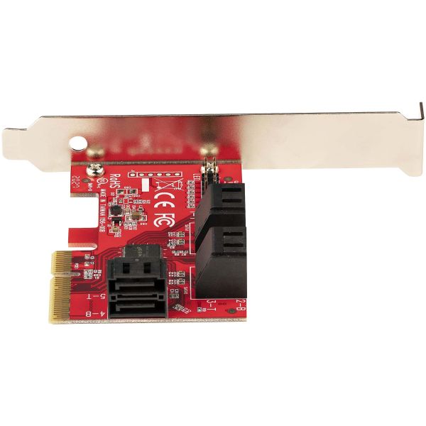 StarTech.com SATA PCIe Kaart, 6 Port PCIe SATA Uitbreidingskaart, 6Gbps, Low Profile Bracket, Stacked SATA Connectors, ASM1166 Non-Raid, PCI Express naar SATA Converter (6P6G-PCIE-SATA-CARD)