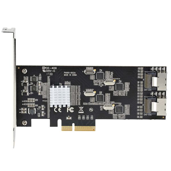 StarTech.com 8 Port SATA PCIe Kaart, PCI Express 6Gbps SATA Uitbreidingkaart met 4 Host Controllers, SATA PCIe Controller Kaart, PCI-e x4 Gen 2 naar SATA III, SATA HDD/SSD (8P6G-PCIE-SATA-CARD)