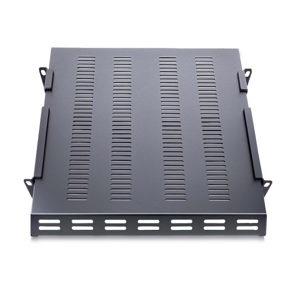 StarTech.com 1U 4-Post Verstelbare Geventileerde Plank voor Server Rack - 150 kg - 49,5 tot 97,4 cm Rack Shelf met Instelbare Montagediepte - Universeel Schap voor 19" AV, Data & Netwerk Rack Apparatuur (ADJSHELFHDV)