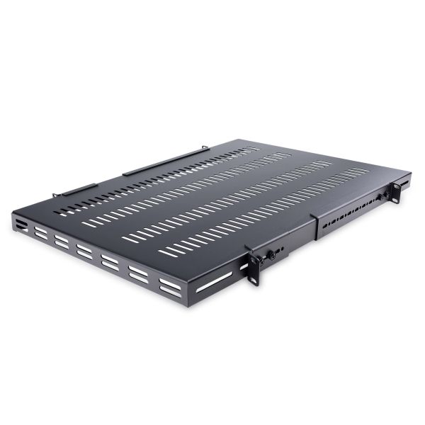 StarTech.com 1U 4-Post Verstelbare Geventileerde Plank voor Server Rack - 150 kg - 49,5 tot 97,4 cm Rack Shelf met Instelbare Montagediepte - Universeel Schap voor 19" AV, Data & Netwerk Rack Apparatuur (ADJSHELFHDV)