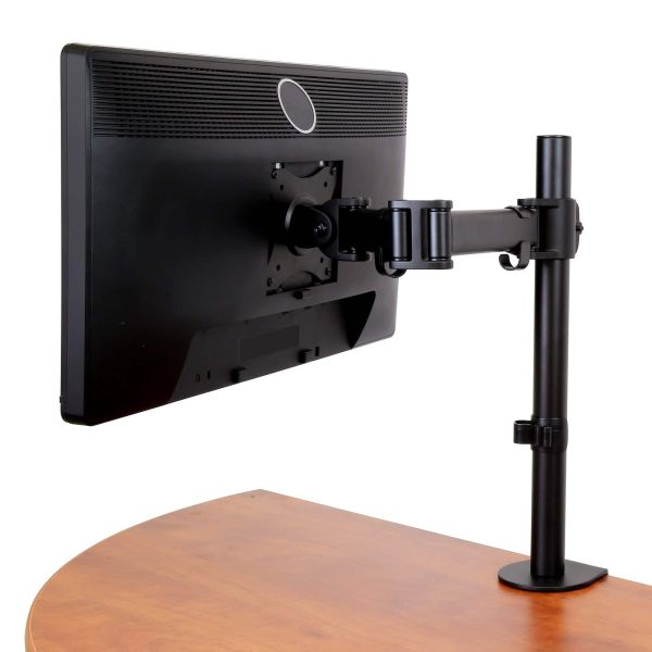 StarTech.com Monitor Arm voor VESA Scherm tot 34" (8kg), Scharnierende Monitorsteun met Verticale Arm voor Enkel Scherm, Verstelbare Hoogte, Ergonomische Monitor Beugel, Bureauklem/Doorvoortule (ARMPIVOTB)