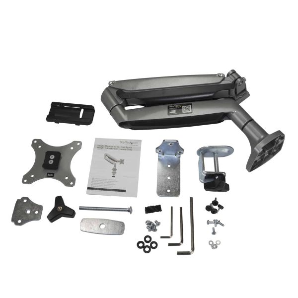 StarTech.com Monitor Arm voor VESA Scherm tot 34" (9kg), Robuuste Ergonomische Monitor Beugel, Full Motion Monitorsteun, Verstelbare Hoogte, Scharnierend, Aluminium, C-Klem/Doorvoertule, Zilver (ARMPIVOTHD)