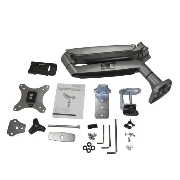 StarTech.com Monitor Arm voor VESA Scherm tot 34" (9kg), Robuuste Ergonomische Monitor Beugel, Full Motion Monitorsteun, Verstelbare Hoogte, Scharnierend, Aluminium, C-Klem/Doorvoertule, Zilver (ARMPIVOTHD)