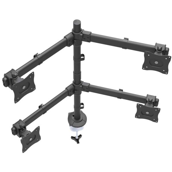 StarTech.com Quad Monitor Arm voor VESA Schermen tot 27" (8kg), 2x2 Configuratie, Verstelbare Hoogte, Scharnierende Monitorsteun met Verticale Arm, Draaien/Kantelen/Zwenken, Bureauklem/Doorvoertule (ARMQUAD)