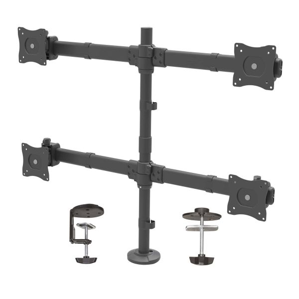 StarTech.com Quad Monitor Arm voor VESA Schermen tot 27" (8kg), 2x2 Configuratie, Verstelbare Hoogte, Scharnierende Monitorsteun met Verticale Arm, Draaien/Kantelen/Zwenken, Bureauklem/Doorvoertule (ARMQUAD) StarTech.com Quad Monitor Arm voor VESA Schermen tot 27" (8kg), 2x2 Configuratie, Verstelbare Hoogte, Scharnierende Monitorsteun met Verticale Arm, Draaien/Kantelen/Zwenken, Bureauklem/Doorvoertule (ARMQUAD)