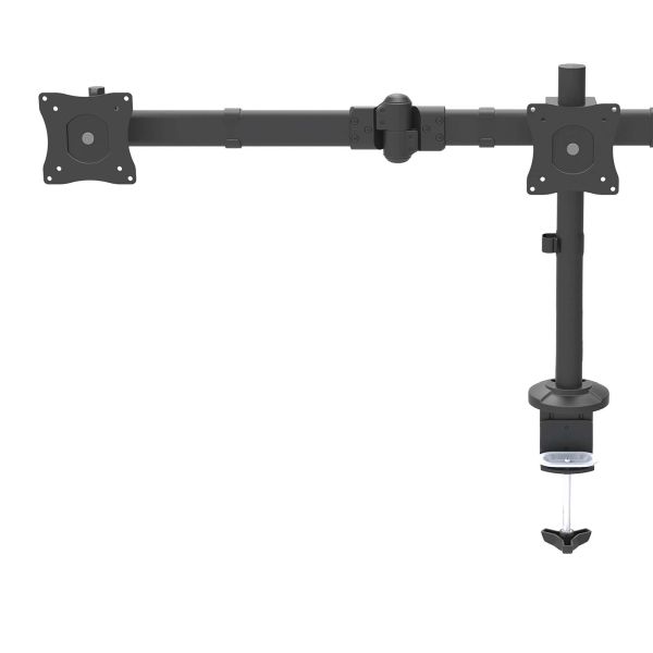 StarTech.com Triple Monitor Arm, Ergonomische VESA Monitor Beugel voor 3 Schermen tot 27", Scharnierend en in Hoogte Verstelbaar langs Verticale Arm, Kantelen/Zwenken/Roteren, Bureauklem/Doorvoertule (ARMTRIO)