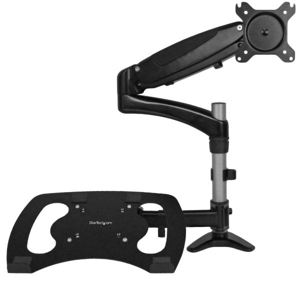 StarTech.com Monitor arm met laptop standaard- One-Touch verstelbare hoogte (ARMUNONB)