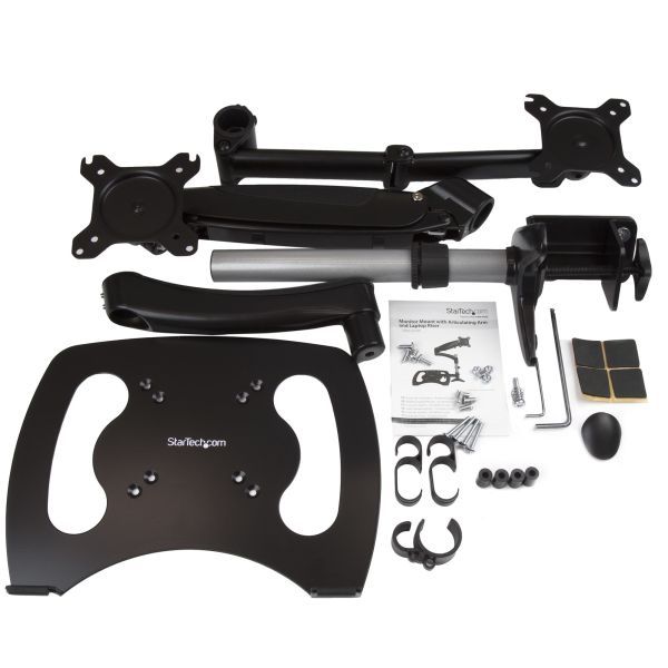 StarTech.com Monitor arm met laptop standaard- One-Touch verstelbare hoogte (ARMUNONB)