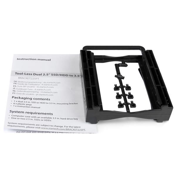 StarTech.com Dubbele 2.5" SSD/HDD montagebeugel voor 3.5” schijfstation toolfree installatie (BRACKET225PT)