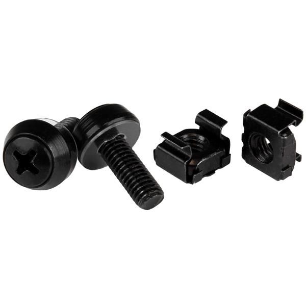StarTech.com M6 x 12mm schroeven en kooimoeren 50 stuks pak zwart (CABSCREWM6B)