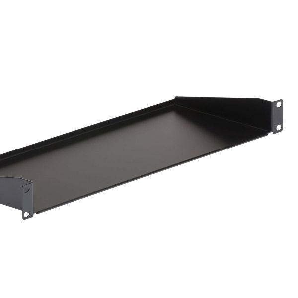StarTech.com 1U Server Rack Schap - Universele Rack Mount Cantilever Shelf voor 19" Netwerk Kast & Apparatuur - Heavy Duty Staal – Capaciteit 15kg - Diepte 18cm (7"), Zwart (CABSHELF1U)