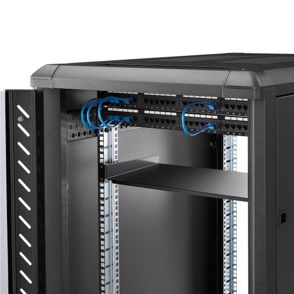 StarTech.com 1U Server Rack Schap - Universele Rack Mount Cantilever Shelf voor 19" Netwerk Kast & Apparatuur - Heavy Duty Staal - Capaciteit 20kg - Diepte 25cm (10”) - Zwart (CABSHELF1U10)  StarTech.com 1U Server Rack Schap - Universele Rack Mount Cantilever Shelf voor 19" Netwerk Kast & Apparatuur - Heavy Duty Staal - Capaciteit 20kg - Diepte 25cm (10”) - Zwart (CABSHELF1U10)