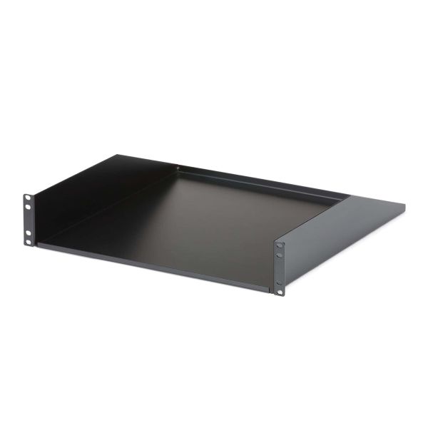StarTech.com 2U Server Rack Schap - Universele Rack Mount Cantilever Shelf voor 19" Netwerk Kast & Apparatuur - Heavy Duty Staal - Capaciteit 56kg - Diepte 45cm (18”) - Zwart (CABSHELFHD)