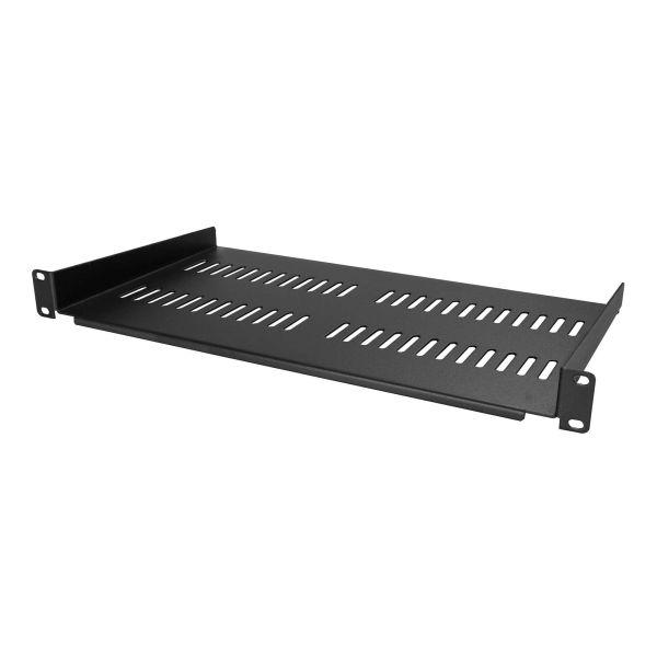StarTech.com 1U Server Rack Schap - Universele Geventileerde Rack Mount Cantilever Shelf voor 19" Netwerk Kast & Apparatuur - Heavy Duty Staal - Capaciteit 20kg - Diepte 25cm (10") - Zwart (CABSHELFV1U)  StarTech.com 1U Server Rack Schap - Universele Geventileerde Rack Mount Cantilever Shelf voor 19" Netwerk Kast & Apparatuur - Heavy Duty Staal - Capaciteit 20kg - Diepte 25cm (10") - Zwart (CABSHELFV1U)