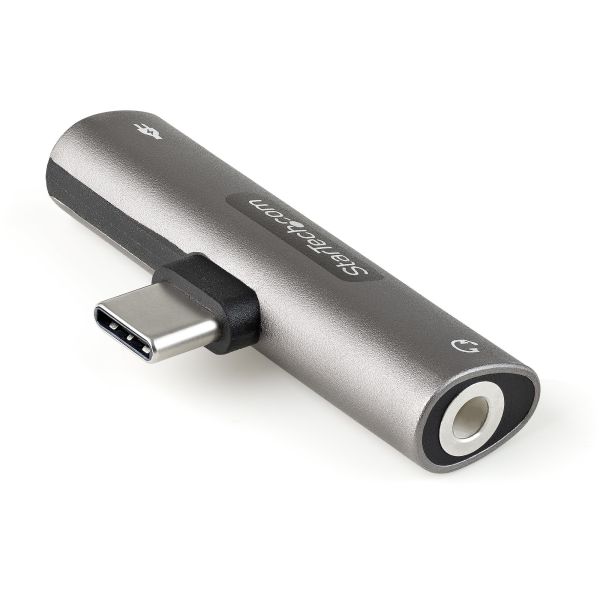 StarTech.com USB-C Audio & Oplaadadapter - USB-C Audio Adapter met 3.5mm TRRS Koptelefoon/Headset Jack en 60W USB Type-C Power Delivery Pass-through - Voor USB-C Telefoon/Tablet/Laptop (CDP235APDM)