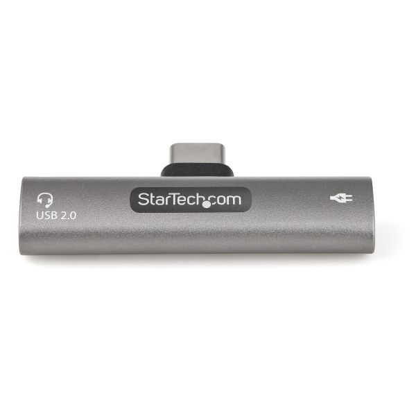 StarTech.com USB-C Audio & Oplaadadapter - USB-C Audio Adapter met USB-C Koptelefoon/Headset Poort en 60W USB Type-C Power Delivery Pass-through - Voor USB-C Telefoon/Tablet/Laptop (CDP2CAPDM)