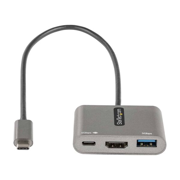 StarTech.com USB C Multiport Adapter, USB-C naar HDMI 4K Video, 100W PD Pass-Through, USB 3.0 Hub 5Gbps (1xType-C/1xA), USB-C Mini Dock, USB-C Travel Dock, Draagbaar Laptop Docking Station (CDP2HDUACP2)