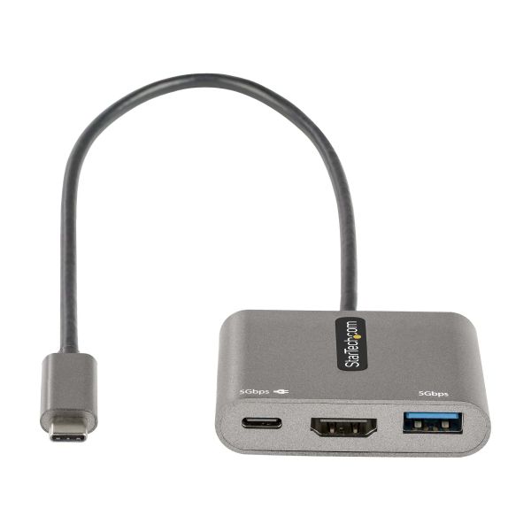 StarTech.com USB C Multiport Adapter, USB-C naar HDMI 4K Video, 100W PD Pass-Through, USB 3.0 Hub 5Gbps (1xType-C/1xA), USB-C Mini Dock, USB-C Travel Dock, Draagbaar Laptop Docking Station (CDP2HDUACP2)
