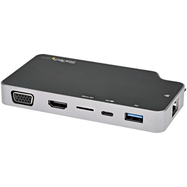 StarTech.com USB C Multiport Adapter, USB-C naar 4K HDMI of VGA Video met 100W Power Delivery Passthrough, 2 Port 10Gbps USB Hub, MicroSD, GbE, USB 3.1 Type-C Mini/Travel Dock (CDP2HVGUASPD) StarTech.com USB C Multiport Adapter, USB-C naar 4K HDMI of VGA Video met 100W Power Delivery Passthrough, 2 Port 10Gbps USB Hub, MicroSD, GbE, USB 3.1 Type-C Mini/Travel Dock (CDP2HVGUASPD)
