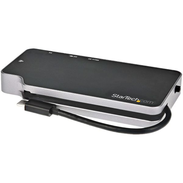 StarTech.com USB C Multiport Adapter, USB-C naar 4K HDMI of VGA Video met 100W Power Delivery Passthrough, 2 Port 10Gbps USB Hub, MicroSD, GbE, USB 3.1 Type-C Mini/Travel Dock (CDP2HVGUASPD)