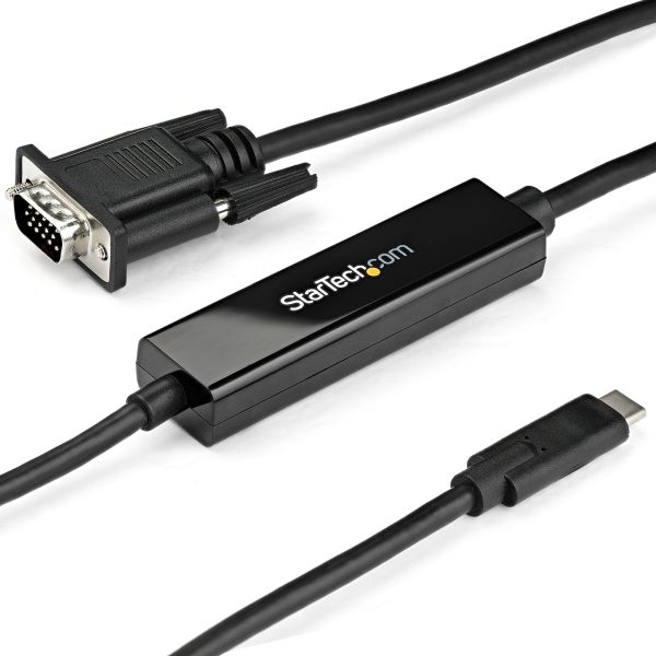 StarTech.com 1m USB C naar VGA Kabel, 1920x1200/1080p USB Type C naar VGA Video Active Adapter Kabel, Thunderbolt 3 Compatibel, Laptop naar VGA Monitor/Projector, DP Alt Mode HBR2 (CDP2VGAMM1MB) StarTech.com 1m USB C naar VGA Kabel, 1920x1200/1080p USB Type C naar VGA Video Active Adapter Kabel, Thunderbolt 3 Compatibel, Laptop naar VGA Monitor/Projector, DP Alt Mode HBR2 (CDP2VGAMM1MB)