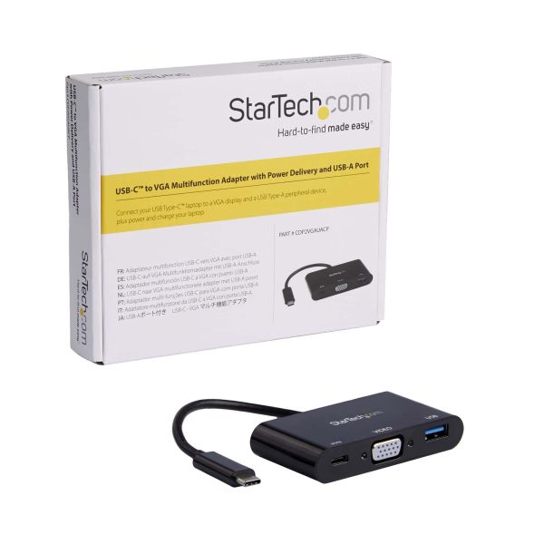 StarTech.com USB-C naar VGA multifunctionele adapter met Power Delivery en USB-A poort (CDP2VGAUACP)