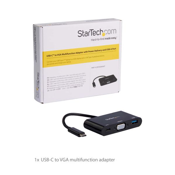 StarTech.com USB-C naar VGA multifunctionele adapter met Power Delivery en USB-A poort (CDP2VGAUACP)