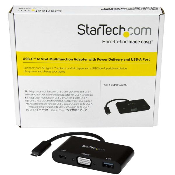 StarTech.com USB-C naar VGA multifunctionele adapter met Power Delivery en USB-A poort (CDP2VGAUACP)