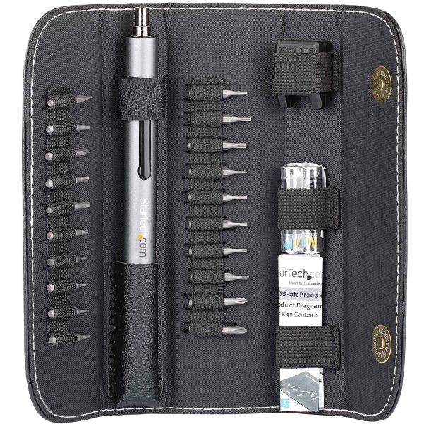 StarTech.com 20 Bit Elektrische Precisie Schroevendraaier Set - Mini Schroevendraaier op Batterij voor Laptop, Computer, Tablet, Telefoon & Electronica Reparatie - Magnetisch - Draadloos (CTK20PCEDRIVE)