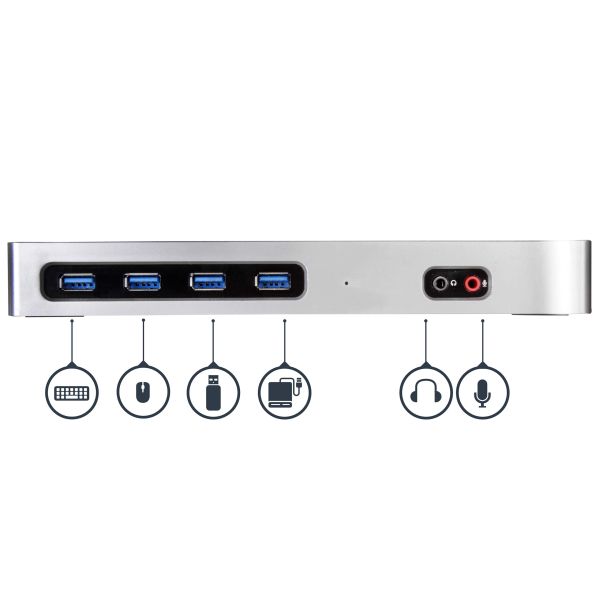 StarTech.com Hybride dual 4K USB-C docking station - met 6x USB 3.0 poorten - USB-A compatibel (DK30A2DH)