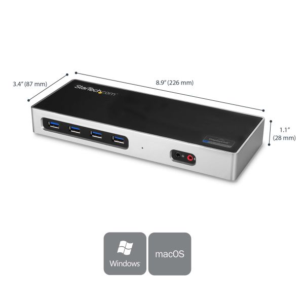 StarTech.com Hybride dual 4K USB-C docking station - met 6x USB 3.0 poorten - USB-A compatibel (DK30A2DH)