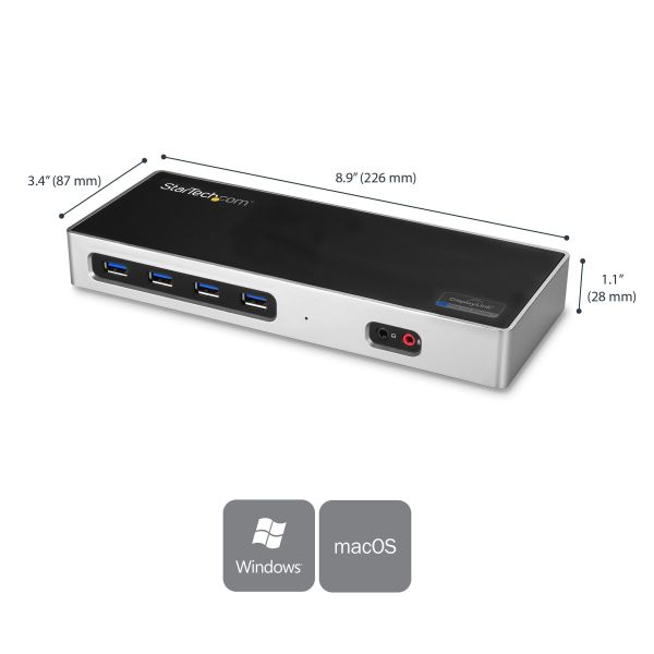 StarTech.com Hybride dual 4K USB-C docking station - met 6x USB 3.0 poorten - USB-A compatibel (DK30A2DH) 1/9 StarTech.com Hybride dual 4K USB-C docking station - met 6x USB 3.0 poorten - USB-A compatibel (DK30A2DH)