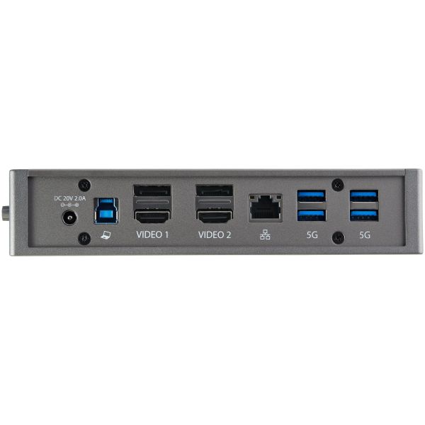 StarTech.com USB-C USB-A Dock - Hybride Universeel USB 3.0 Docking Station voor USB-C of USB-A Laptop - Dual Monitor 4K 60Hz HDMI/DisplayPort - 6x USB-A, GbE - USB 3.1 Gen 1 - Windows/Mac