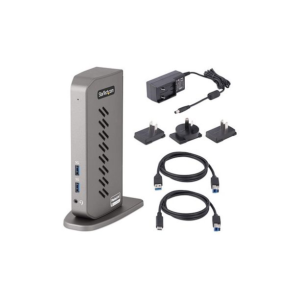 StarTech.com USB-C USB-A Dock - Hybride Universeel USB 3.0 Docking Station voor USB-C of USB-A Laptop - Dual Monitor 4K 60Hz HDMI/DisplayPort - 6x USB-A, GbE - USB 3.1 Gen 1 - Windows/Mac