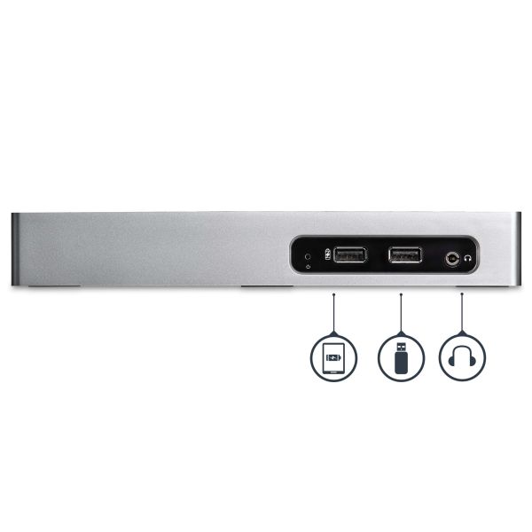 StarTech.com USB 3.0 Docking Station - Dual Monitor Laptop Docking Station met HDMI & DVI/VGA Video - 6-port USB 3.1 Gen 1 5Gbps Hub, GbE, Audio - Universeel USB Type-A Dock - Windows & Mac (DK30ADD)