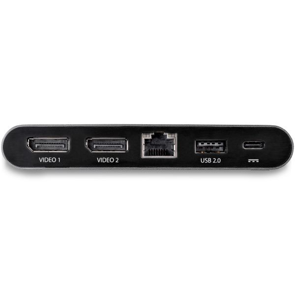 StarTech.com USB-C Dock - 4K Dual Monitor DisplayPort - Mini Laptop Docking Station - 100W Power Delivery Passthrough - GbE, 2-Port USB-A Hub - USB Type-C Multiport Adapter - 1m kabel (DK30C2DAGPD)