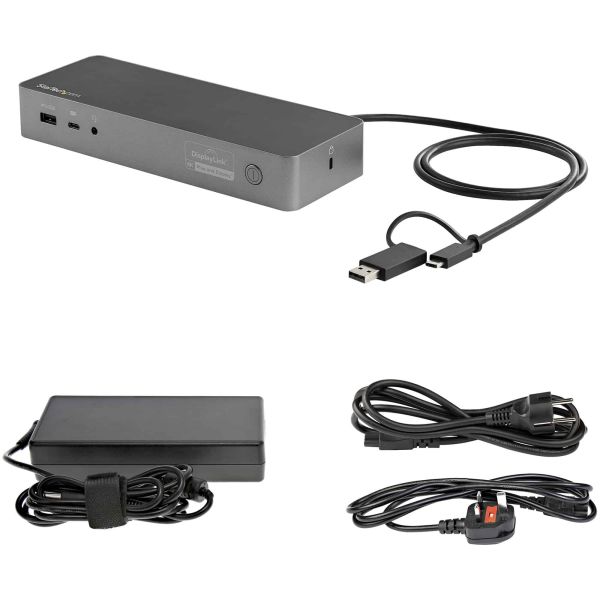 StarTech.com USB-C & USB-A Dock - Hybride Universeel Laptop Docking Station met 100W Power Delivery - Dual Monitor 4K 60Hz HDMI & DisplayPort - 4x USB 3.1 Gen 1 Hub, GbE - Windows & Mac (DK30C2DPEPUE)